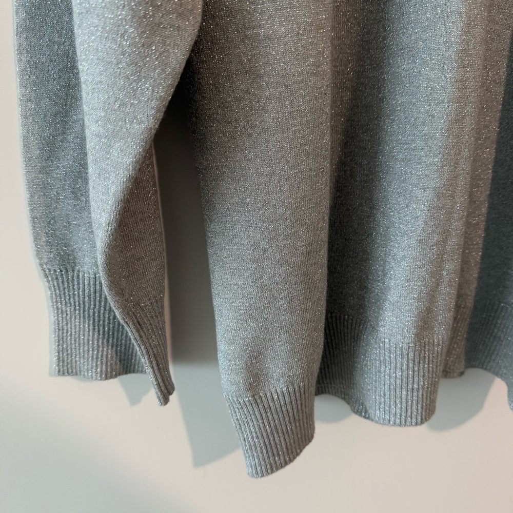 Show Me Your MuMu • Classic Silver Metallic Knit Crewneck Sweater - Picture 5 of 9